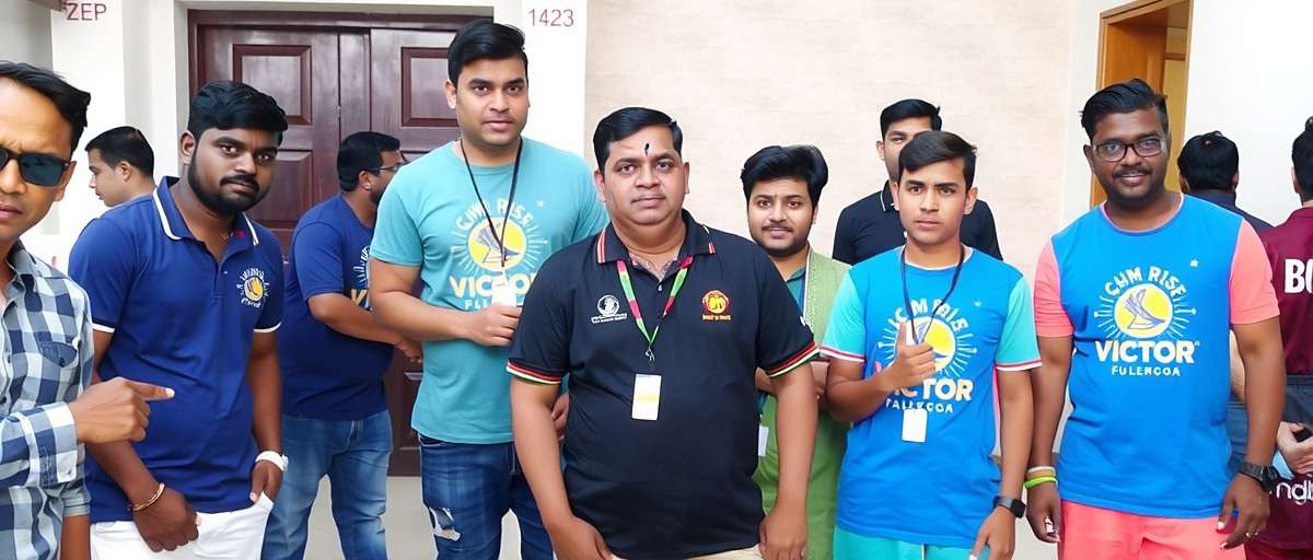 Cumin Rise Victor Community Meetup Cumin Rise Victor community meetup in Chennai with players wearing game merchandise and traditional Indian clothing